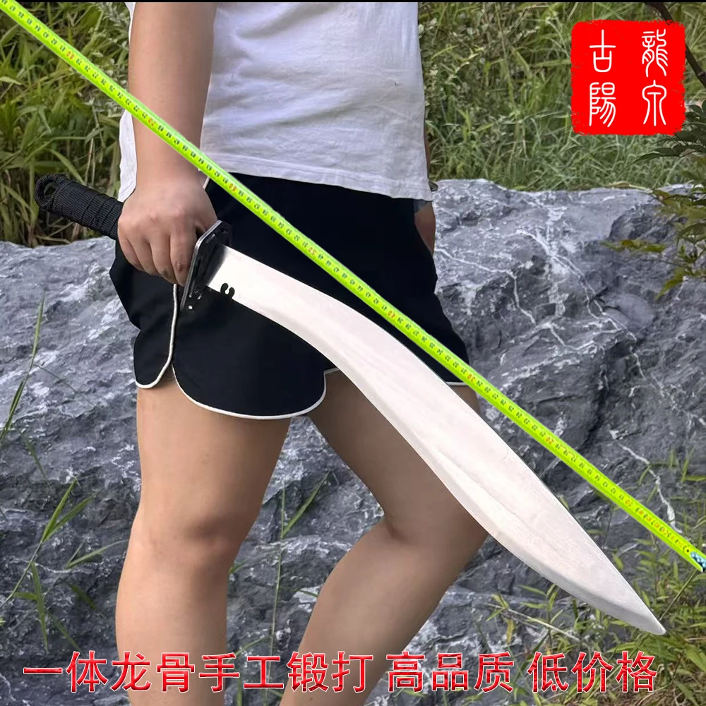 【霸王】牛尾刀高锰钢一体成型户外车载防身摆件刀剑未开刃