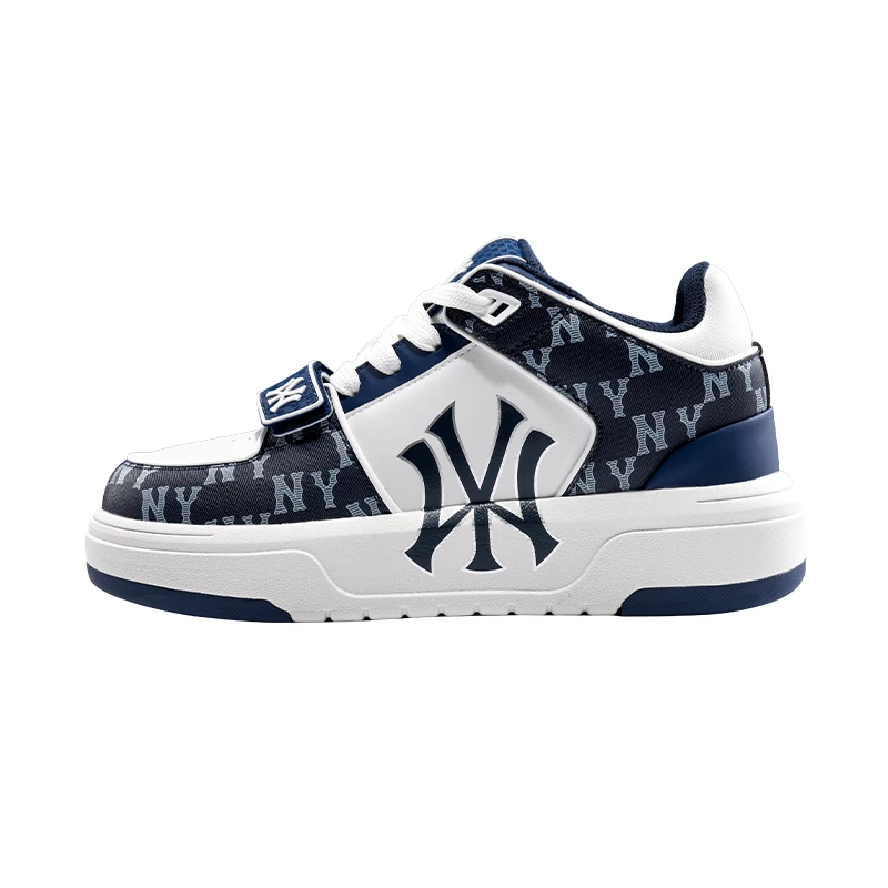 官网正品纽约洋基队男鞋2025新款复古海军蓝真皮板鞋休闲运动鞋女