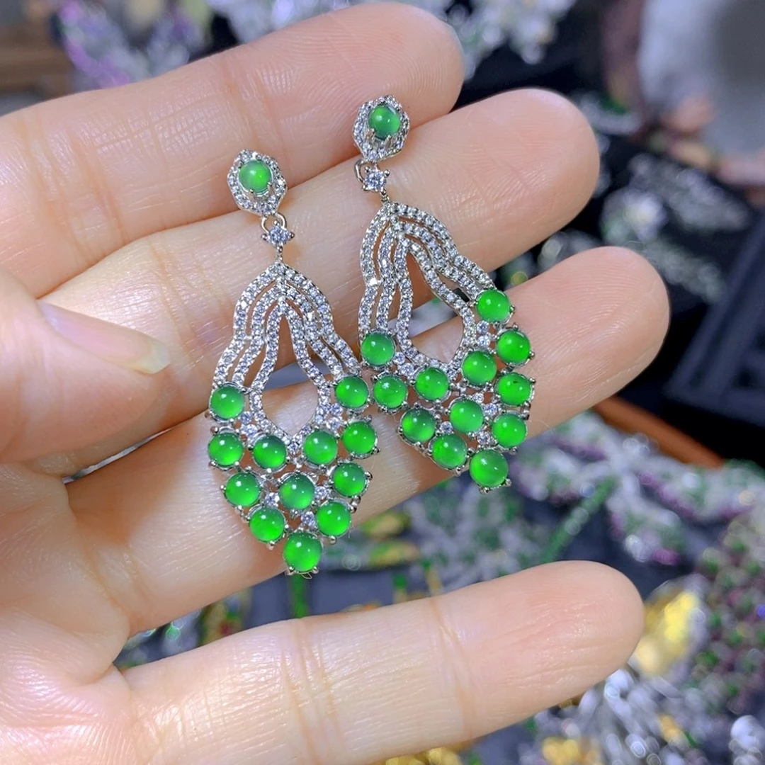 翡翠颈饰银S925镶嵌天然翡翠