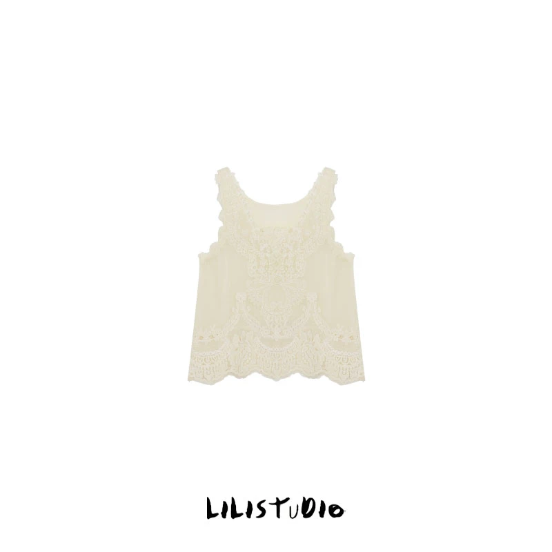 PCNY「灵犀雅逸」不理理夏季新款女装蕾丝无袖休闲时尚背心吊带女款