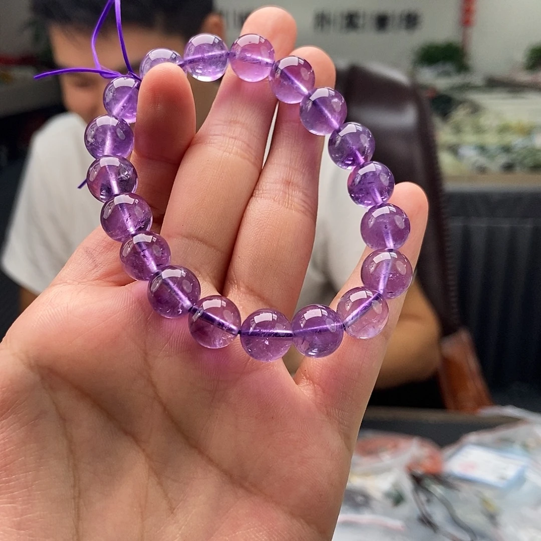 颈饰未镶嵌紫晶手串 颜色多样性发拍一发一