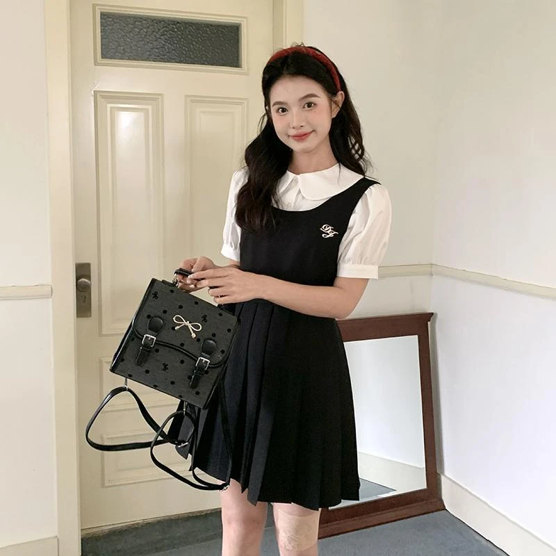 东京岁时记jk制服日系卡奶裙学院风背带裙连衣裙女收腰显瘦白衬衫