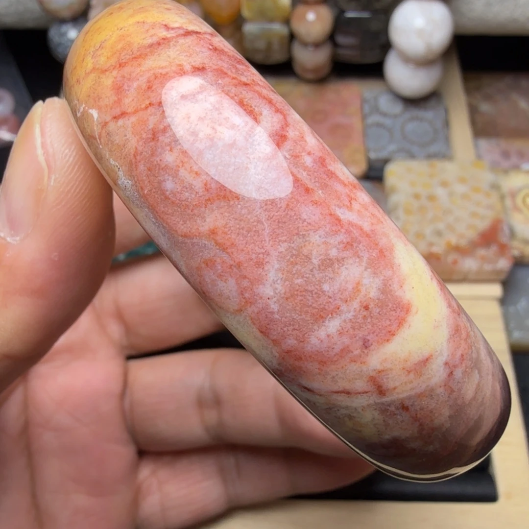 石英质玉未镶嵌纯天然色有机玉石保真色58圈口