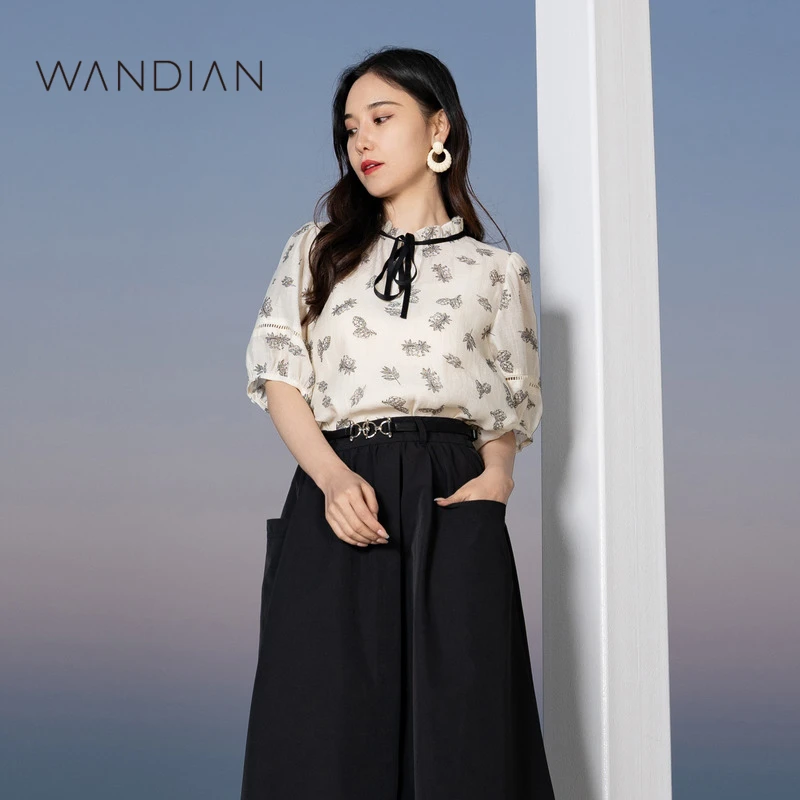 婉甸草本田园小碎花套头衫夏季新品女装短袖1222H18RS5