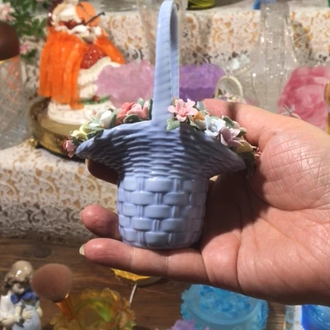 有机玻璃微瑕陶瓷手工花篮