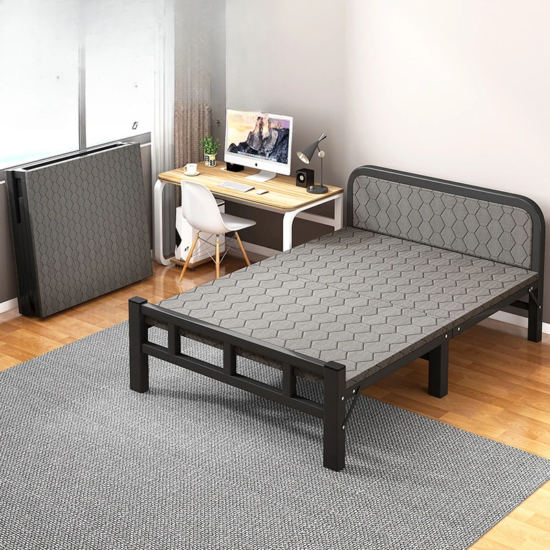 铁艺折叠床宿舍酒店加床单人家用简易床办公室午睡两折床