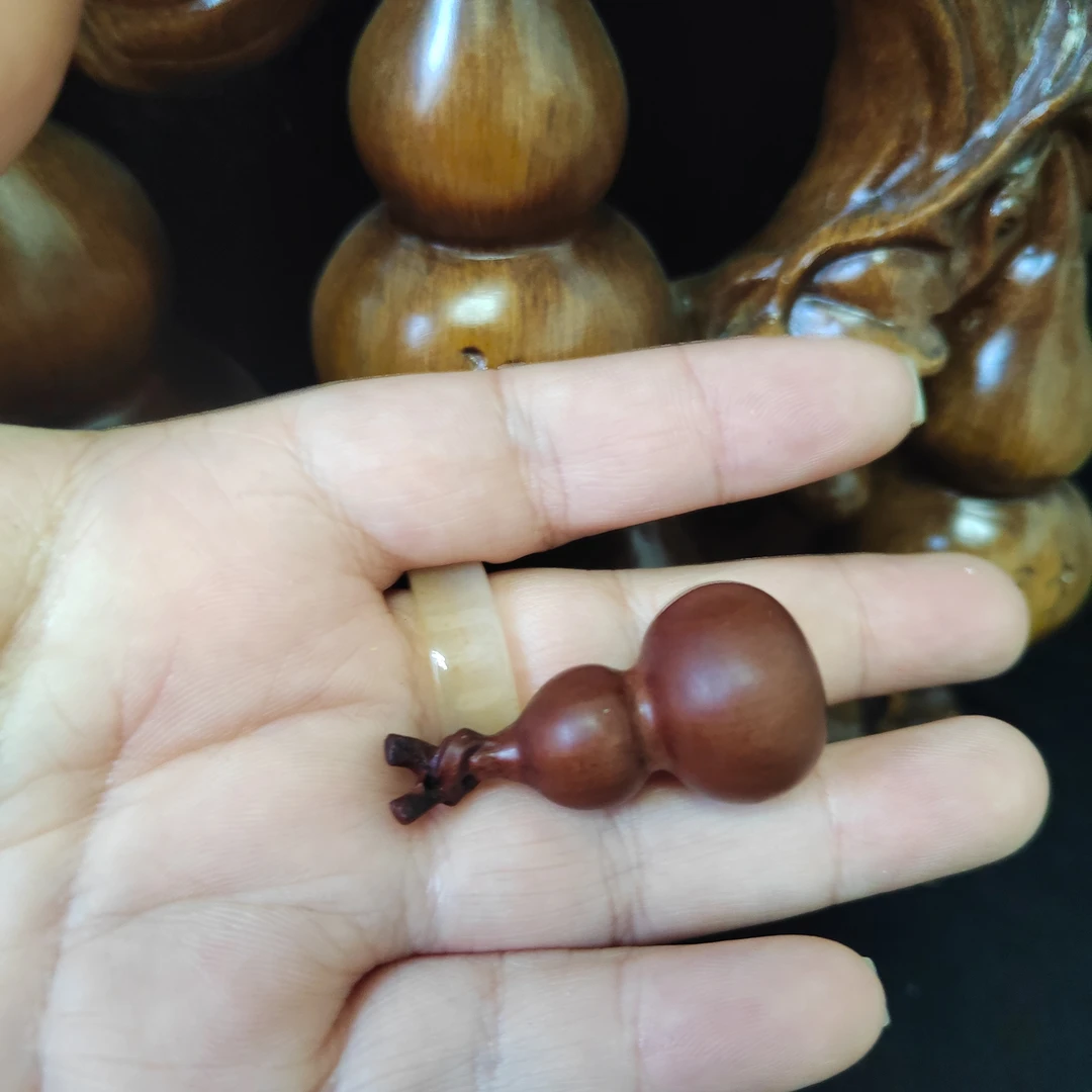 枣木随身手捻小葫芦把件盘玩质感吊坠挂件钥匙扣手机链配饰
