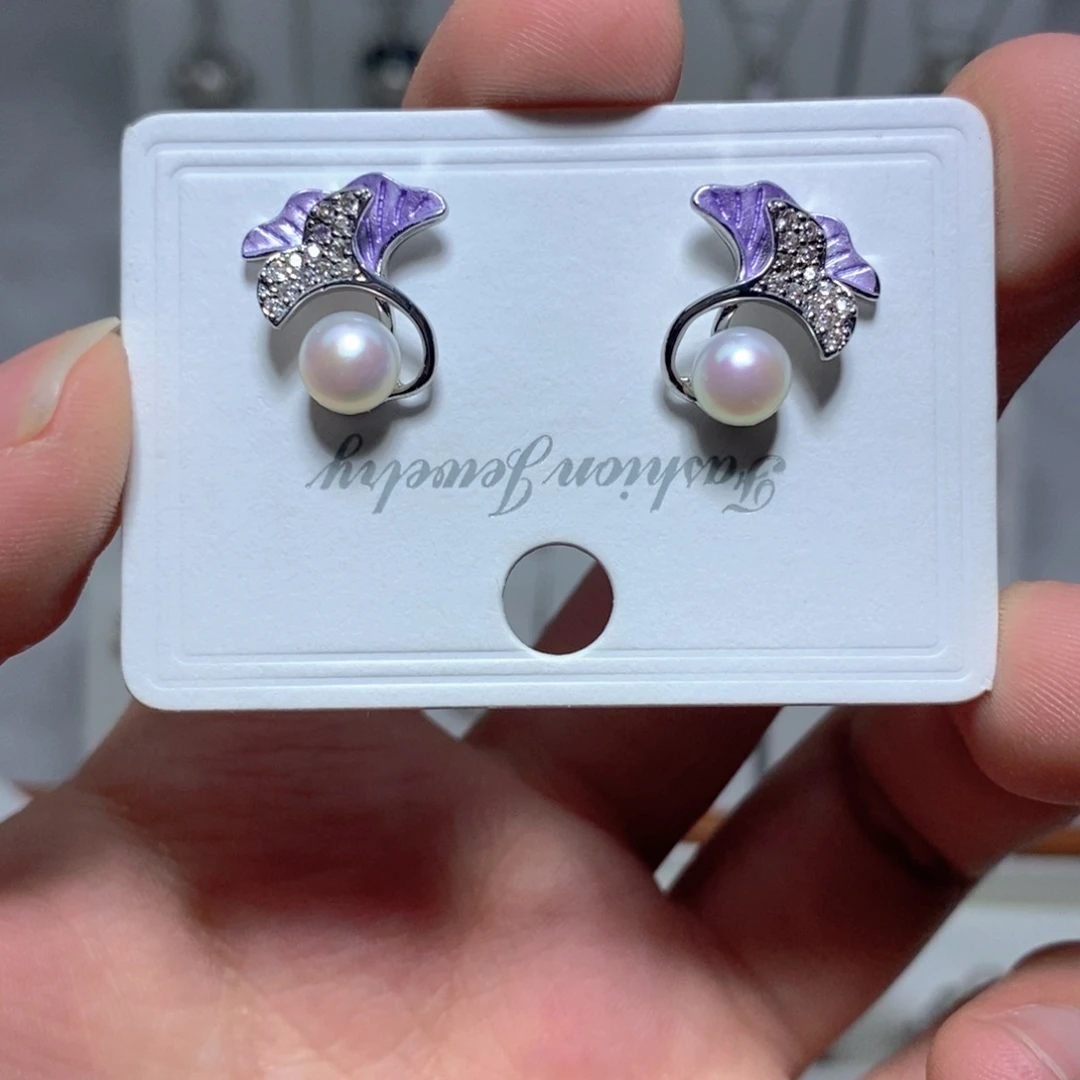 耳饰淡水珍珠银S925镶嵌