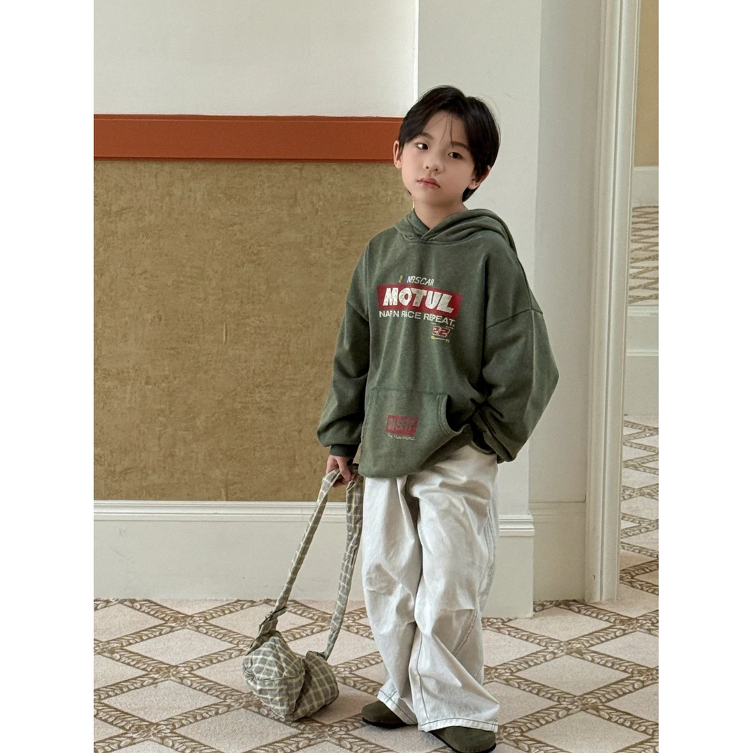 精选-91021-TBB男童卫衣2025秋季新款韩版字母印花儿童连帽衫休闲