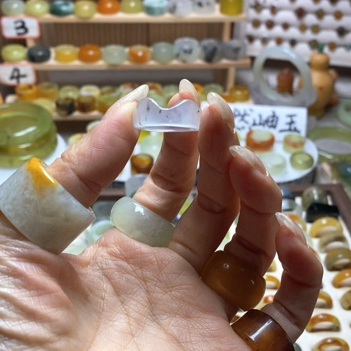 未镶嵌岫玉戒指岫玉精品猫猫头戒指内径 16 到 19