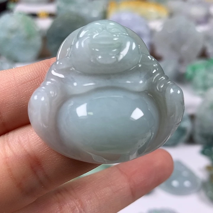 翡翠未镶嵌颈饰笑佛卡厚12+
