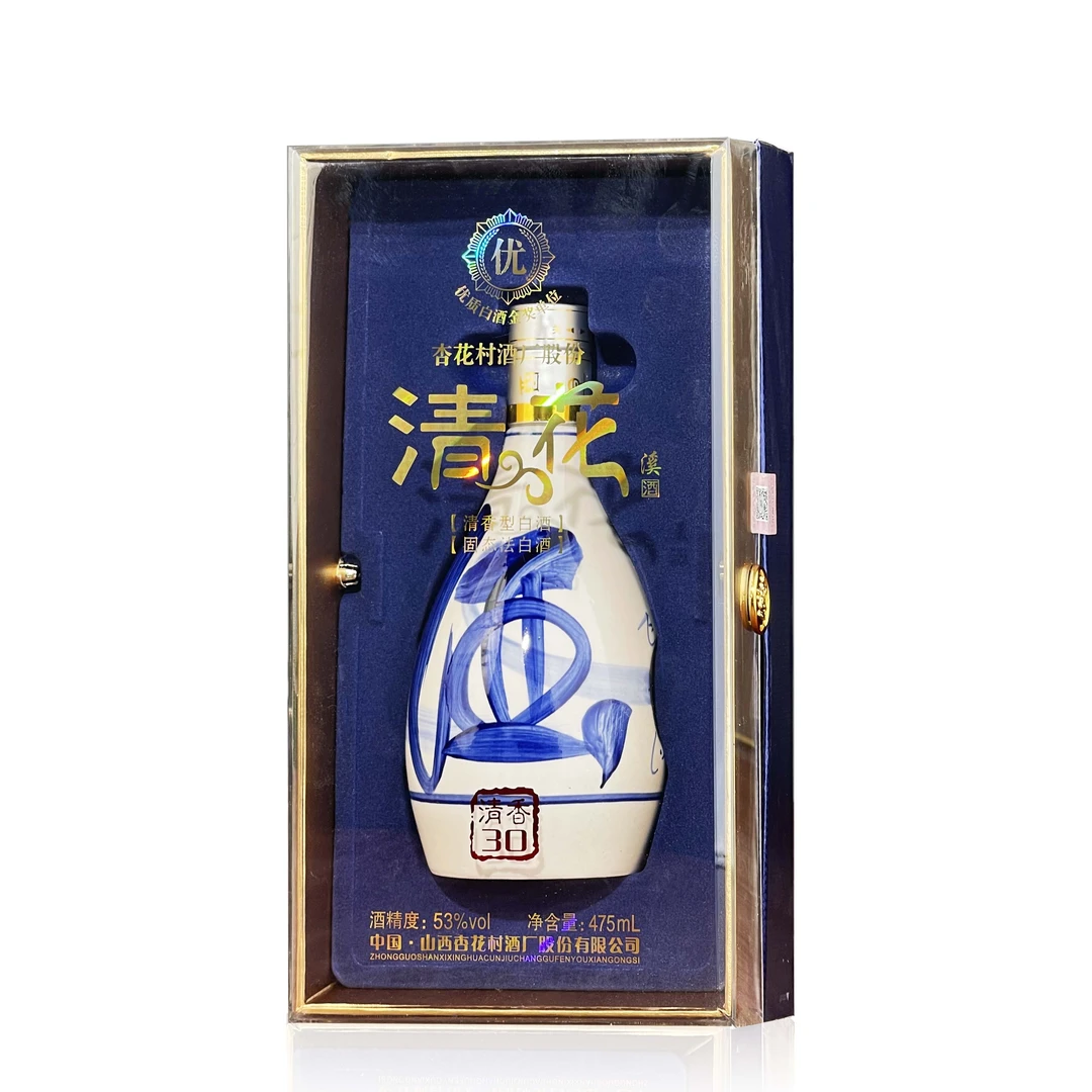 清花溪30水晶版清香型纯粮食高度礼盒装白酒53%Vol475ml