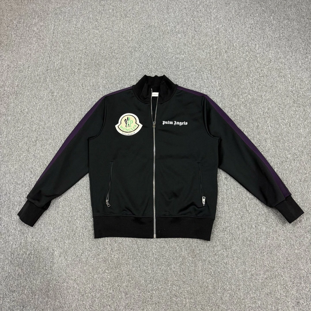 99新 MONCLER 16951935 蒙口联名棕榈天使 黑色夹克外套 L码99新