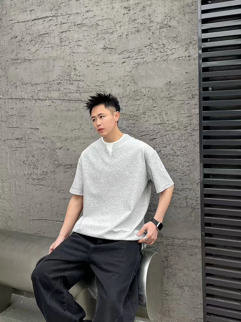 休闲百搭时尚假2件短袖简约