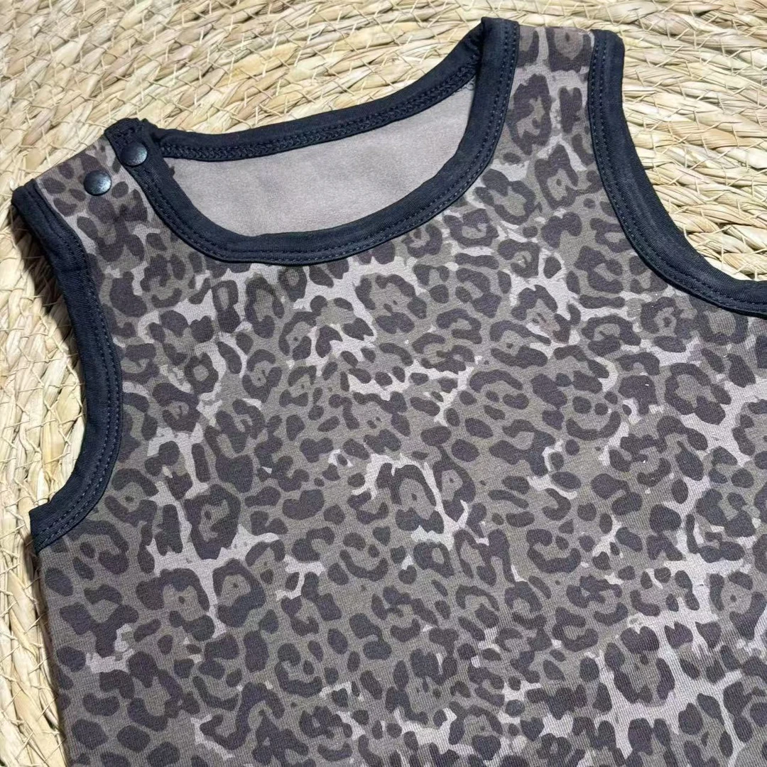 『抱抱polly』定制独家宝宝豹纹背心包屁衣