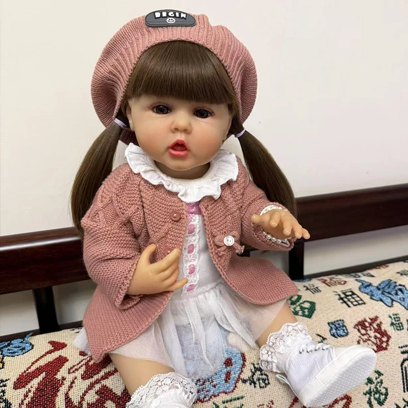 仿真娃娃软胶可以洗澡洋娃娃贝贝扎辫子过家家送儿童节礼物女孩