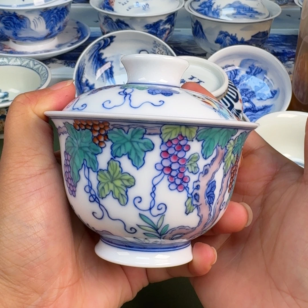 景德镇纯手绘茶具圆圆248