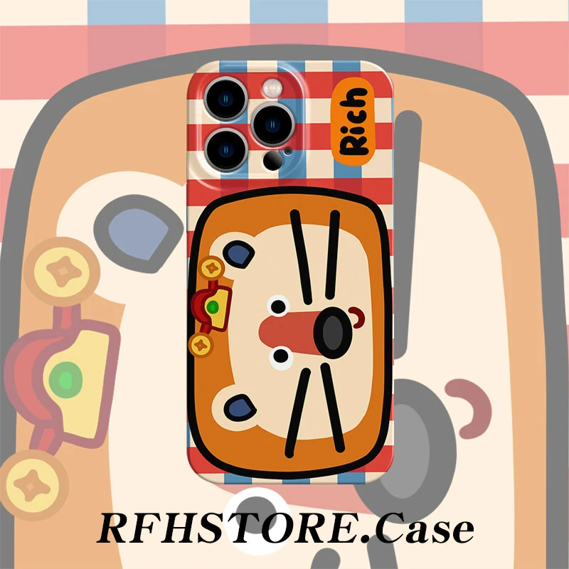 ZMGX橘蓝格纹狮子适用iphone17/16pro菲林手机壳华为vivo小米oppo