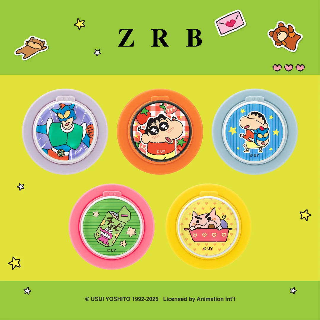 zrb蜡笔小新系列卡通无棱圆盘磁吸手机支架可爱桌面支架可替换