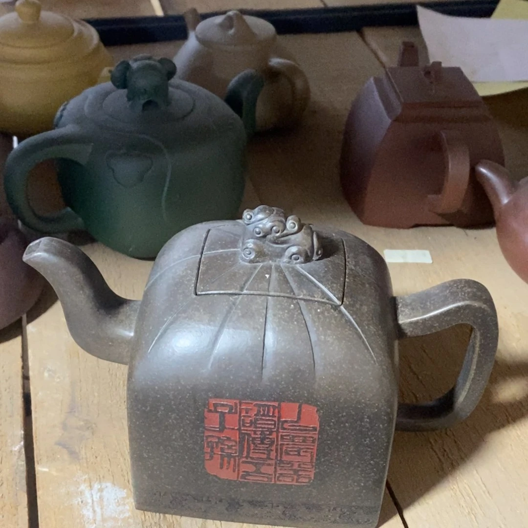 紫砂茶壶白33 蒋静明 印包 紫泥