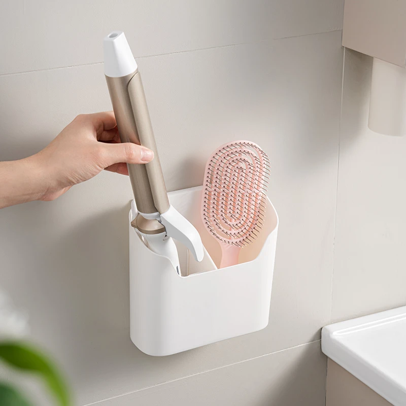 卷发棒收纳架神器洗漱台直发梳夹板气垫梳置物架卫生间免打孔支架