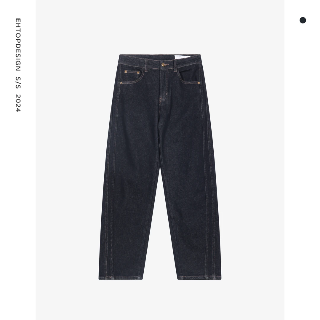 冬季新款经典简约潮流做旧男女同款复古直筒时尚百搭牛仔裤33086