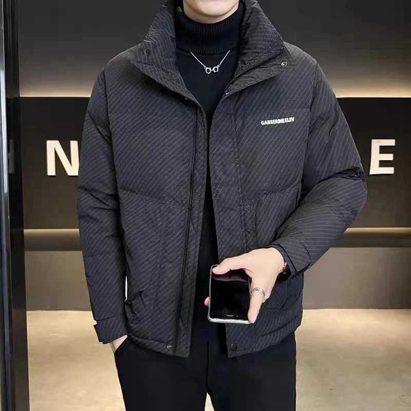 冬季新款潮流男士立领抗寒加厚保暖休闲外套-681