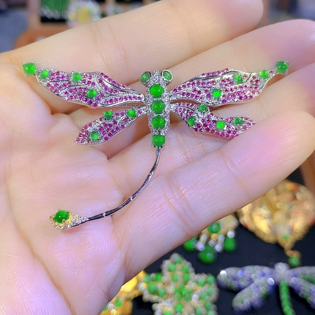 吊坠(不含链)银S925镶嵌翡翠