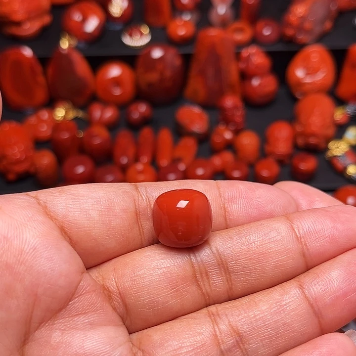 南红玛瑙未镶嵌配饰瓦西南红满色满肉老型14.2mm
