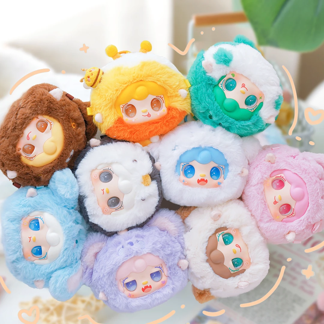 【正品】A1氧氧初代搪胶毛绒盲盒-萌混过关 盲盒摆件 直播间帮拆