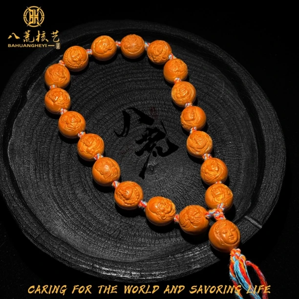 《正圆浮雕十八罗汉》精选油核，手工打磨抛光！盘玩手感极好！LH-001