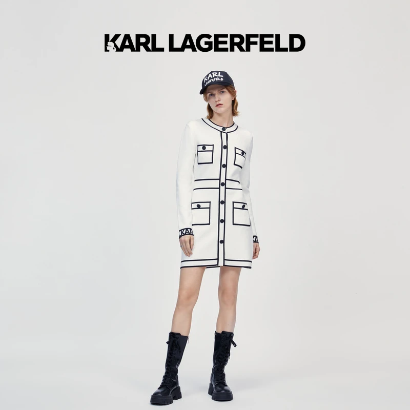 【官方】KARL LAGERFELD卡尔拉格斐小香风针织连衣裙M21E13G5