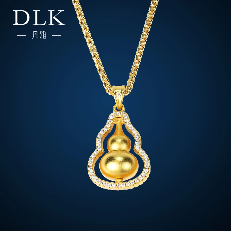 锆石镶嵌边框，古法葫芦，外贸品质轻奢项链女款