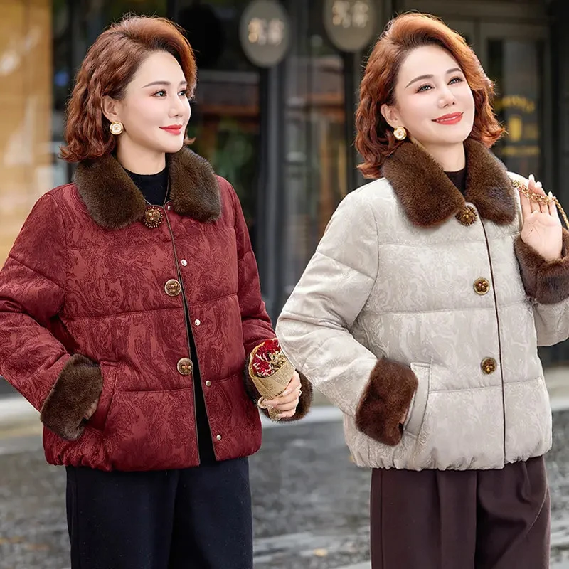 2025年·冬季时尚中年妈妈装短款小棉衣外套中老年女装