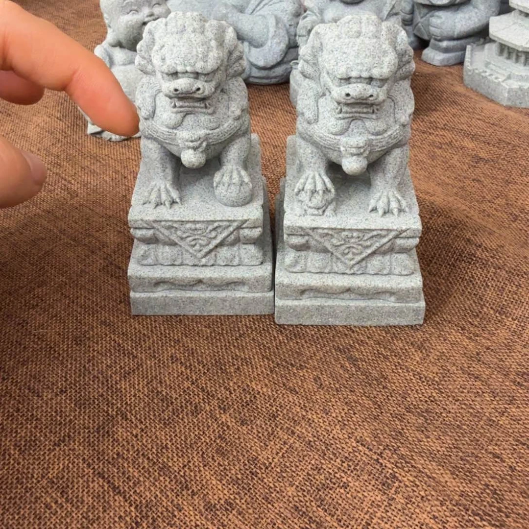 石材青砂石石狮子一对7