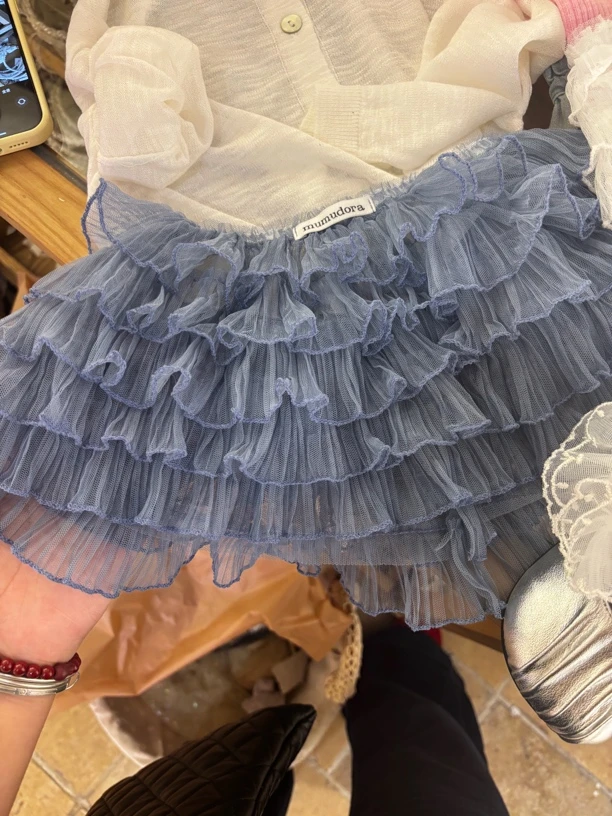 馒头推荐儿童雾霾蓝多层纱屁帘