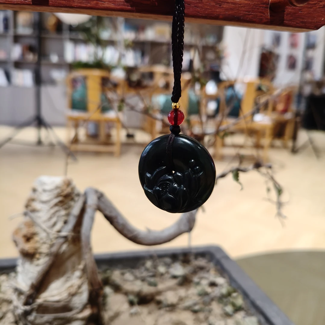 【泰山娟姐自营】泰山玉-蛇纹石荷花平安扣（多样性发货）