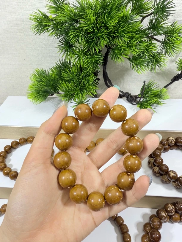 紫金鼠黄皮11-14mm单圈手串圆珠高货