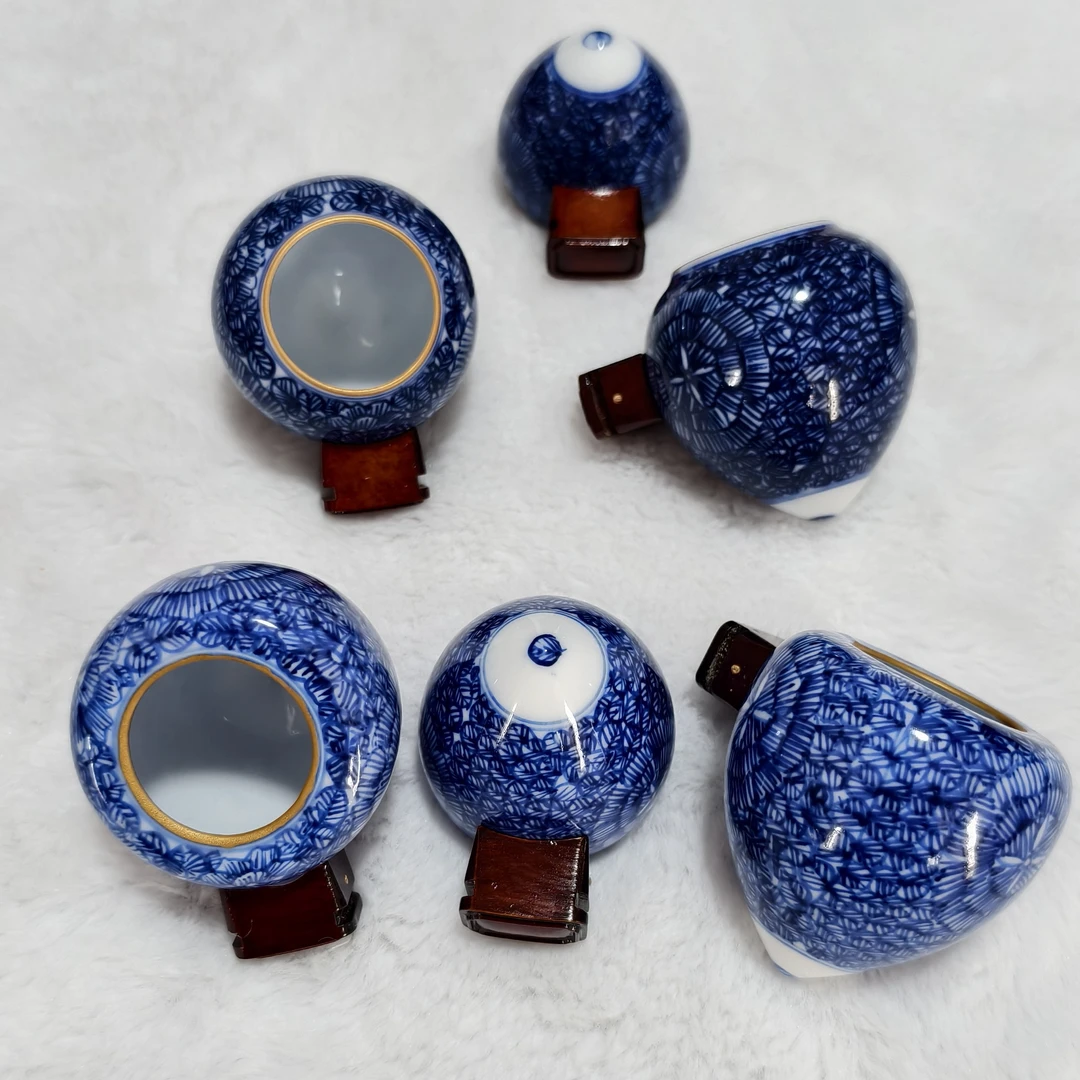 九正堂画眉广笼杯手绘青花千叶鸟食杯鸟食罐画眉广笼杯画眉鸟笼杯