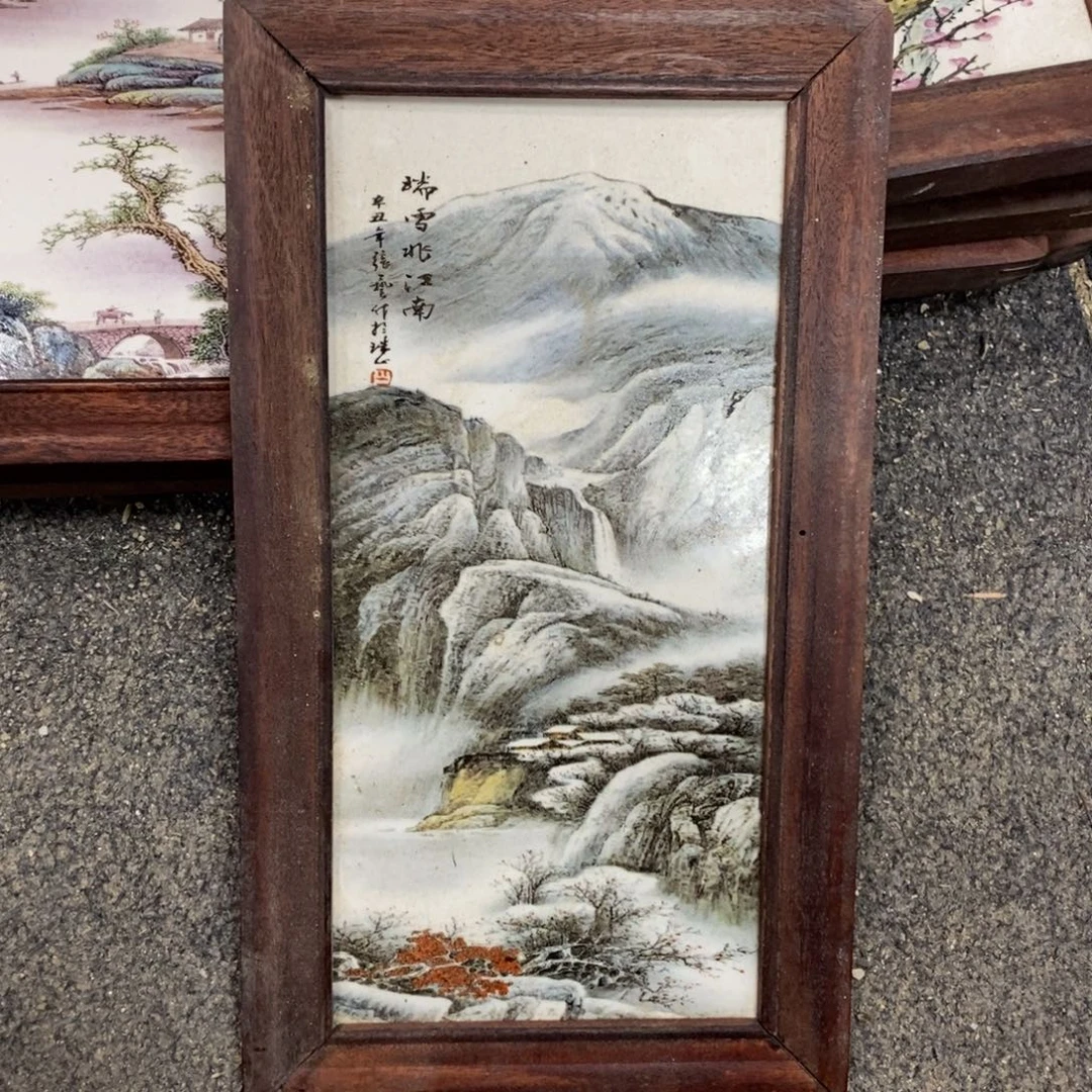瓷28*16*1景德镇瓷板画柴窑烧制
