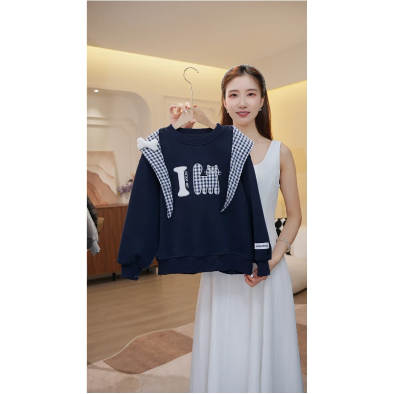 女童卫衣春秋款2025儿童春装长袖t恤小女孩上衣2753