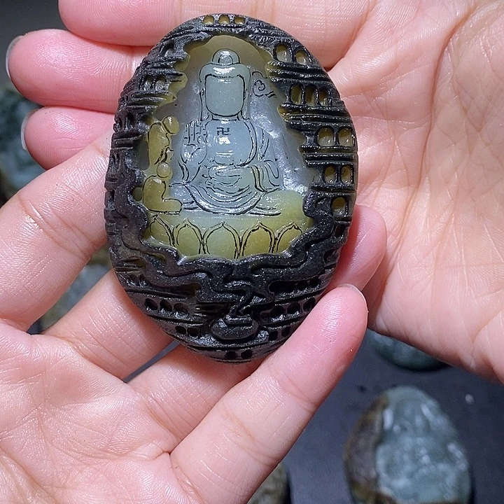 清***杯定制翡翠未镶嵌佛牌修光15天