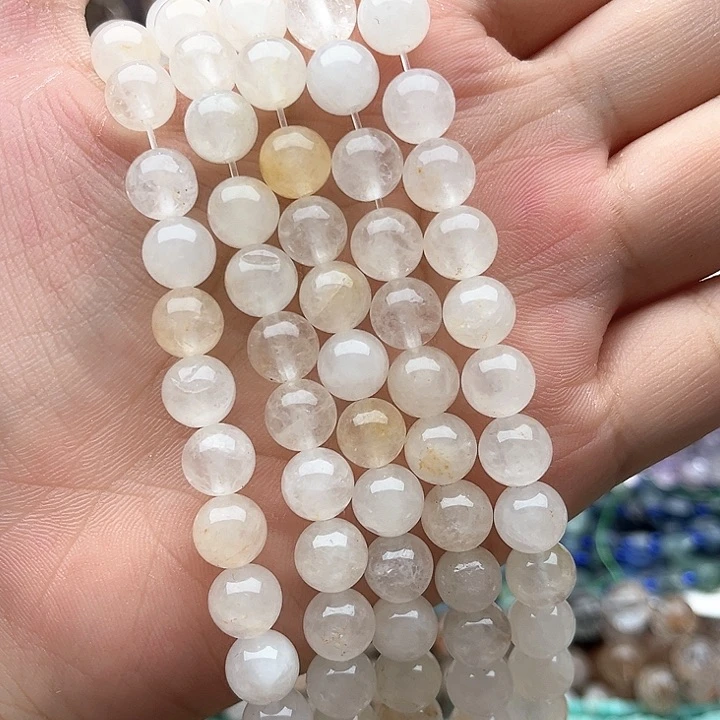 未镶嵌玛瑙/玉髓珠宝半成品2条8mm左右黄胶花