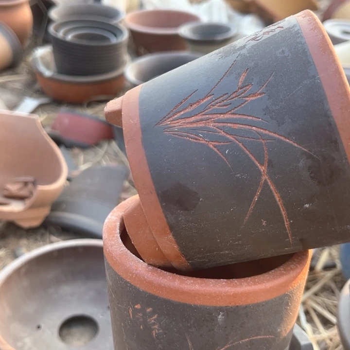 红陶紫砂兰花盆高12口12