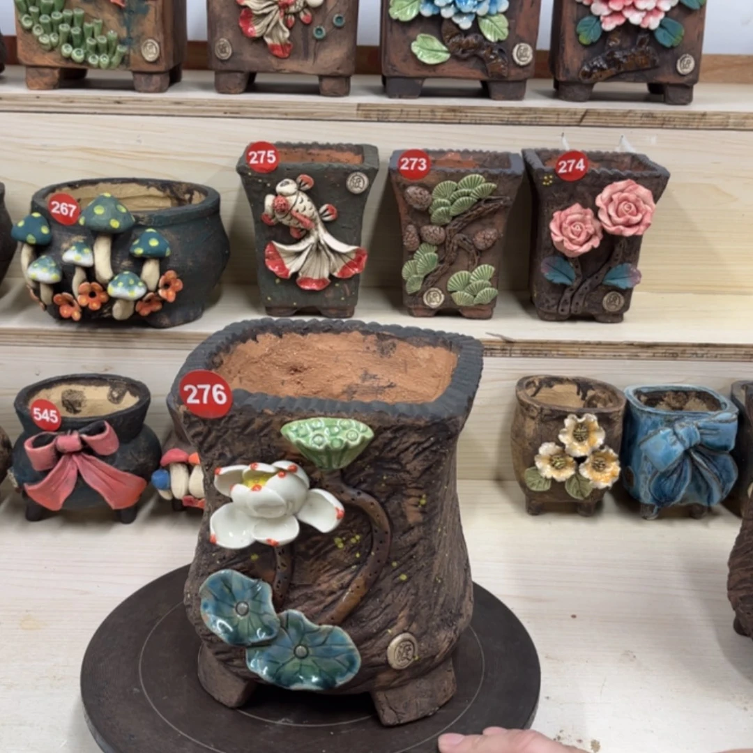 【闪购商品】紫砂花盆276内口13×12外高18