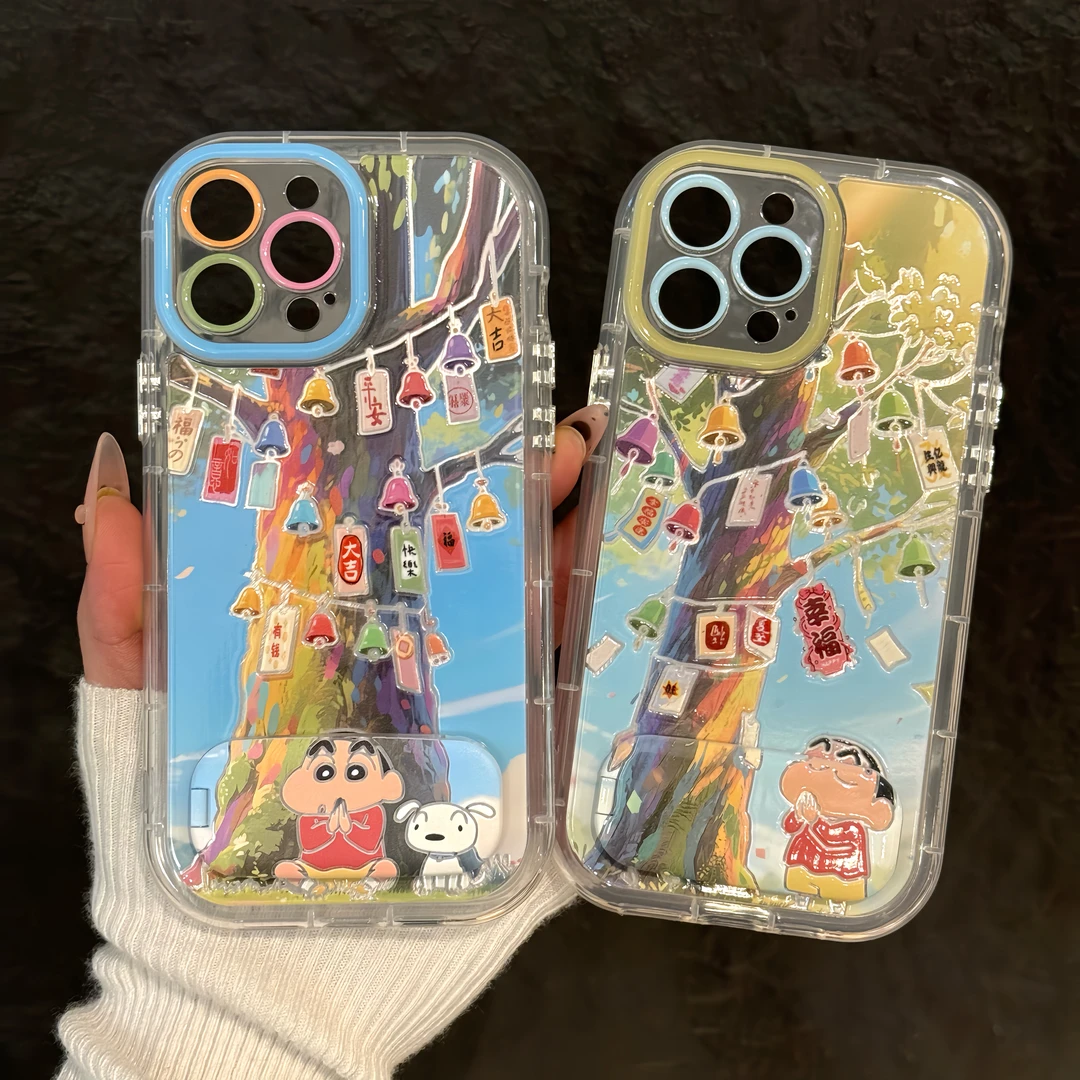 树下小新小可爱适用苹果16pro手机壳iphone15奶油羽纱小众华为p60