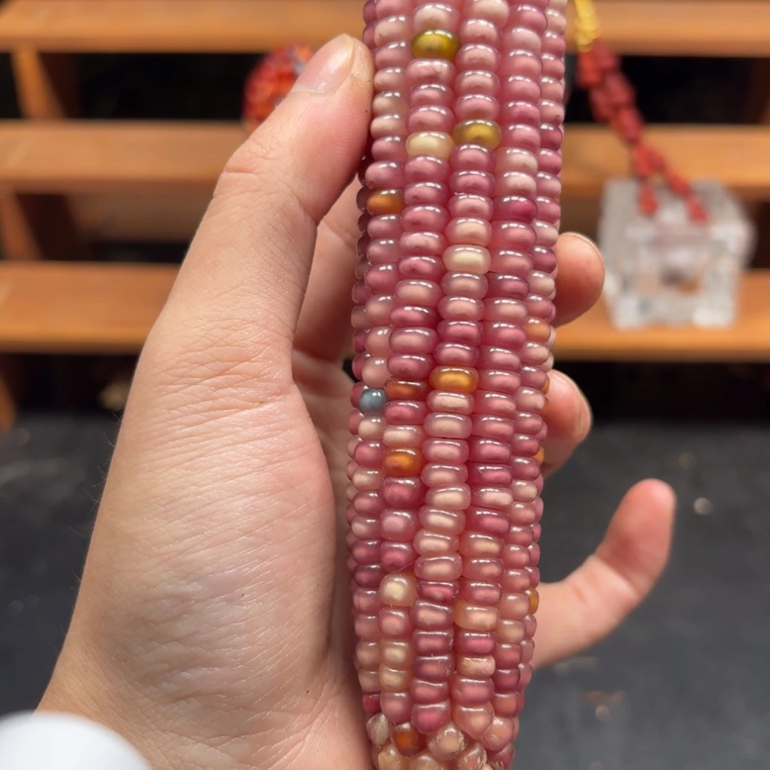 幽***凝银S925七彩宝石文玩玉米