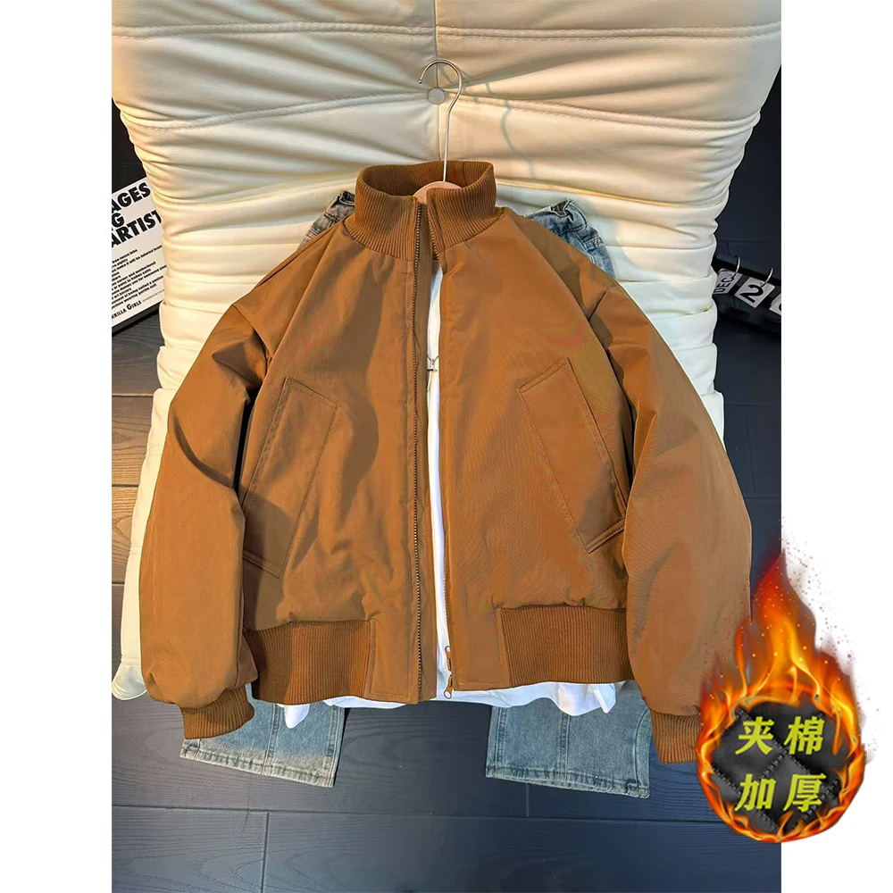 美式bomber短款飞行夹克棉服男款冬季cleanfit风廓形加厚立领外套