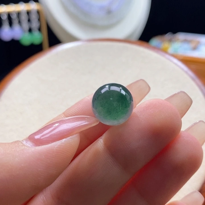 吊坠(不含链)未镶嵌翡翠翡翠黑杠飘一抹色圆珠