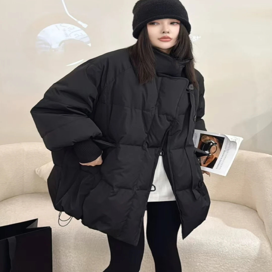 冬季90白鸭绒立领中长款冬季加厚保暖宽松显瘦韩版百搭衣长76#